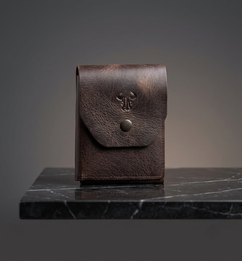 Hakiki Deri Minimalist Trend Model Para Koymalı Cüzdan