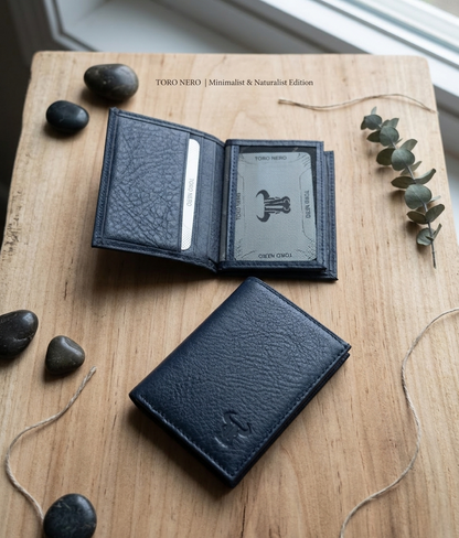 Toro Nero %100 Hakiki Deri Minimalist Dikey Küçük Model Kredi Kartlık Ve Cüzdan