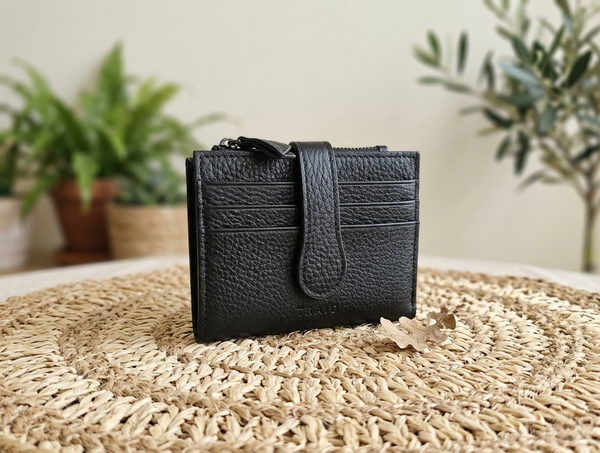Grande 2816 Model %100 Hakiki Deri Unisex Model Kredi Kartlık ve Cüzdan - Siyah