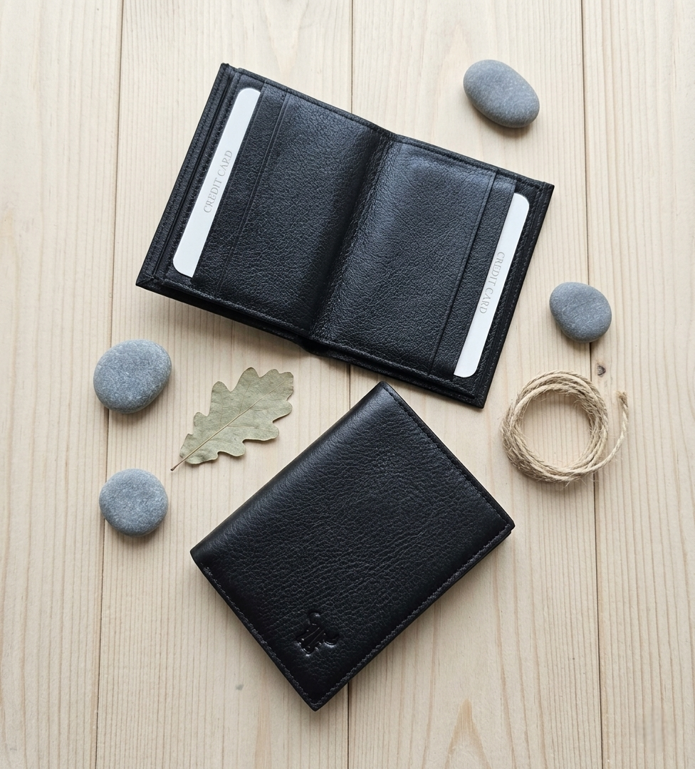 Toro Nero %100 Hakiki Deri Minimalist Dikey Küçük Model Kredi Kartlık Ve Cüzdan
