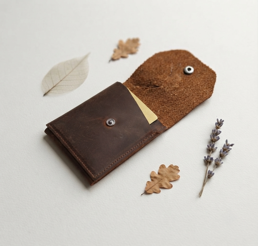 Hakiki Deri Minimalist Trend Model Para Koymalı Cüzdan